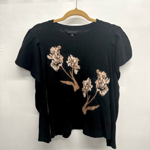 BCBG Maxazria black graphic pullover sweater top - Picture 3 of 5